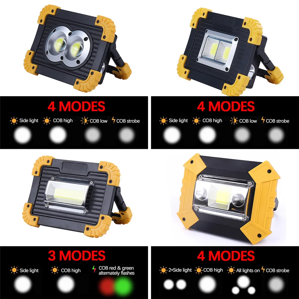  100W Led Portable Spotlight Work Light USB Rechargeable Flashlight 2*18650 Or 3*AA Battery For Hunt