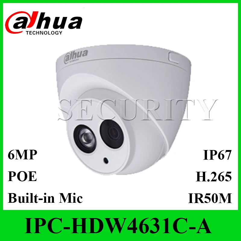 

Dahua IPC-HDW4631C-A 6MP IP Camera POE Network Camera With Built-in Mic Upgrade Model of 4MP Camera IPC-HDW4433C-A