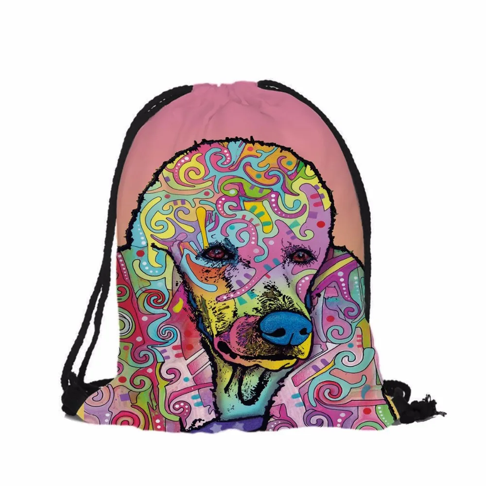 Cute Pomeranian Custom Fashion 3D Printing Pet Dog Double Sides Unisex School Bag Travel Softback Drawstring Backpack Fast Food | Багаж и