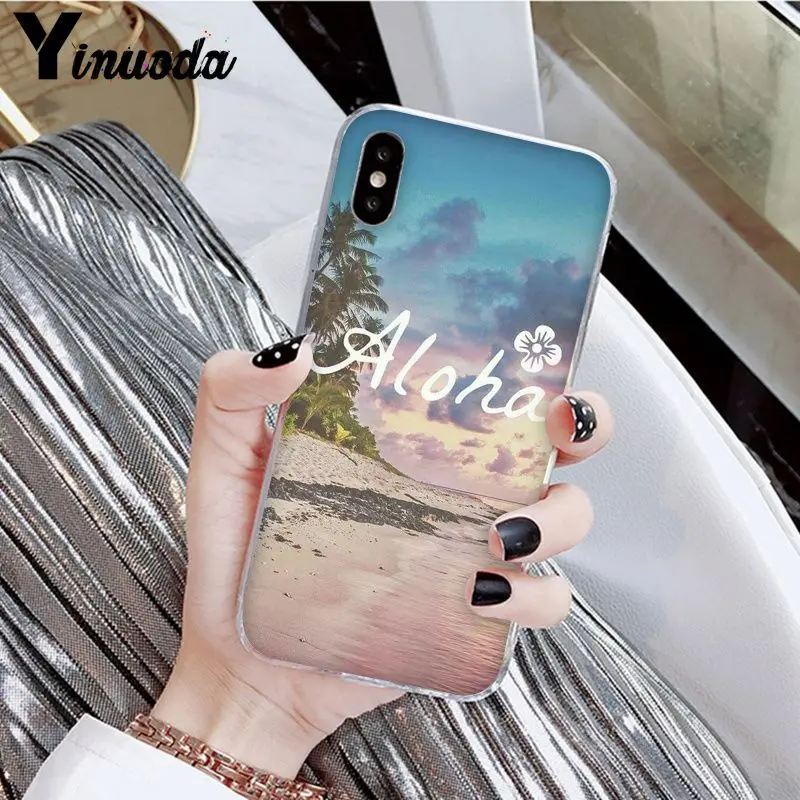 Yinuoda مرحبا هاواي ألوها DIY الفاخرة الراقية حامي حالة ل أبل فون 8 7 6 6 S زائد X XS ماكس 5 5 S SE XR الهواتف المحمولة