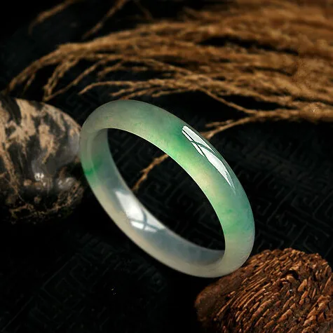 

Natural Burma yu stone light green bracelet Female style of jewelry