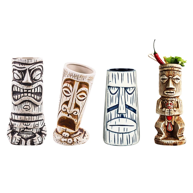 

Hawaii Tiki Mugs Cocktail Cup Beer Beverage Mug Wine Mug Ceramic Tiki Mugs
