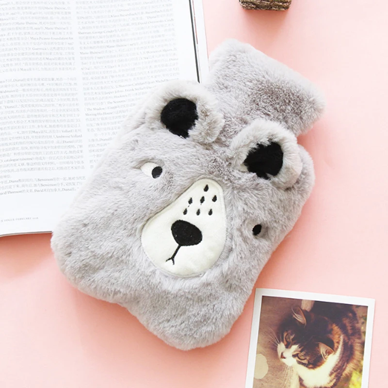 

Water-filling Big Hot Water Cover Cartoon Animals Plush Pocket Portable Hand Warmer Water Injection Hot Water Bottle 26cm*18cm
