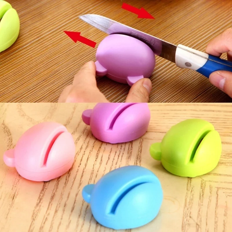 

Whetstone Knife Grinding Mill Kitchen Gadgets 1 Pc Multifunction Cartoon Design Knife Sharpener Mini Grindstone