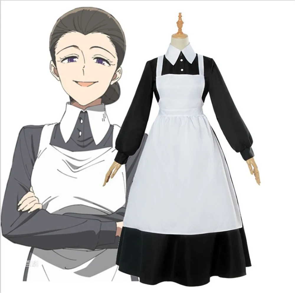 Yakusoku no Neverland Косплей Костюм обещанный Isabella женское платье горничной костюм аниме