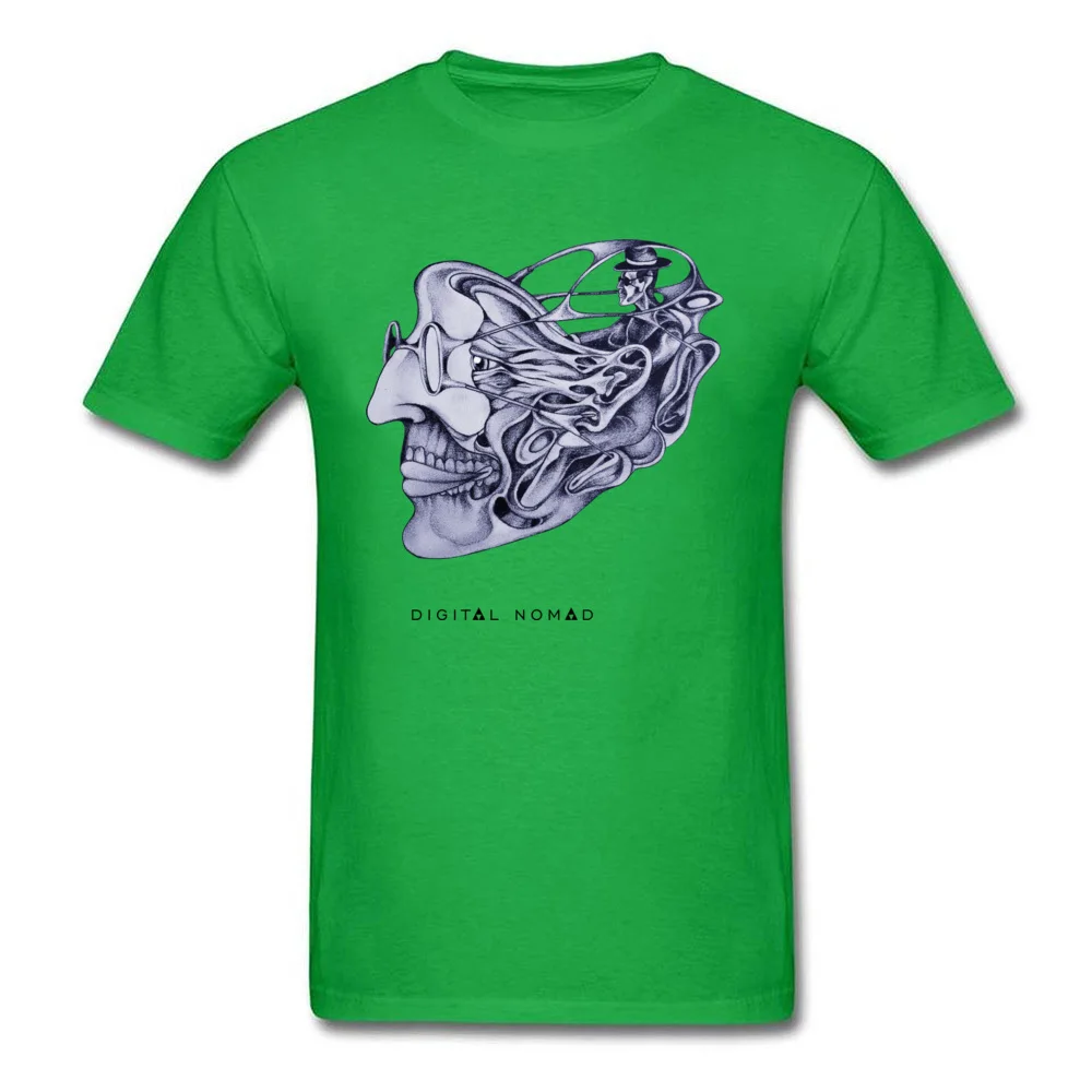 Brand DigitalnomadCoder Summer T-shirts O-Neck 100% Cotton Men Tops Tees Short Sleeve NEW YEAR DAY Summer Tee Shirt DigitalnomadCoder green
