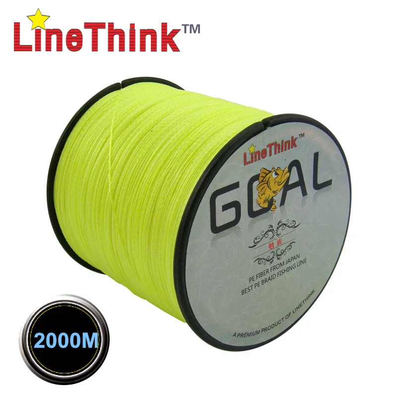 

2000M LineThink Brand GOAL Best Quality Multifilament 100% PE 4X Braided Fishing Line Fishing Braid Free Shipping