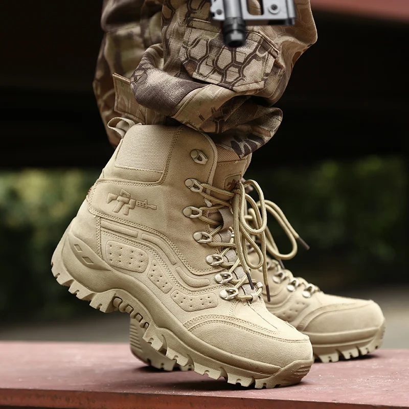 

Large Size Men Winter Boots Size 39-46 Military Combat Boots Comfortable Mens Thick Sole Shoes Lace Up Men Black Boots
