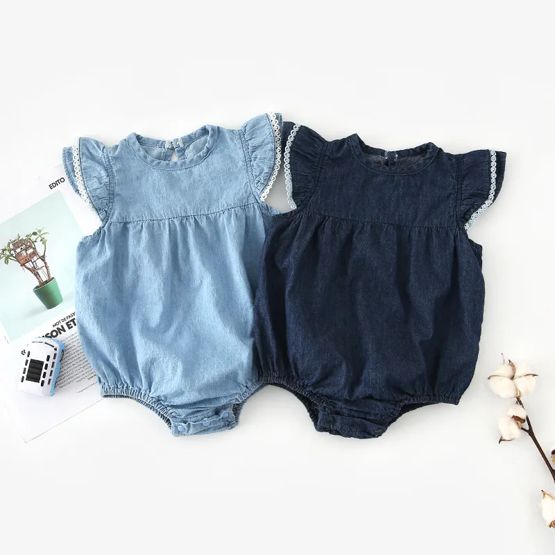 

2019 Hot Selling Girls Denim Rompers Summer Cotton Girls Jumpsuit 0-2 Years