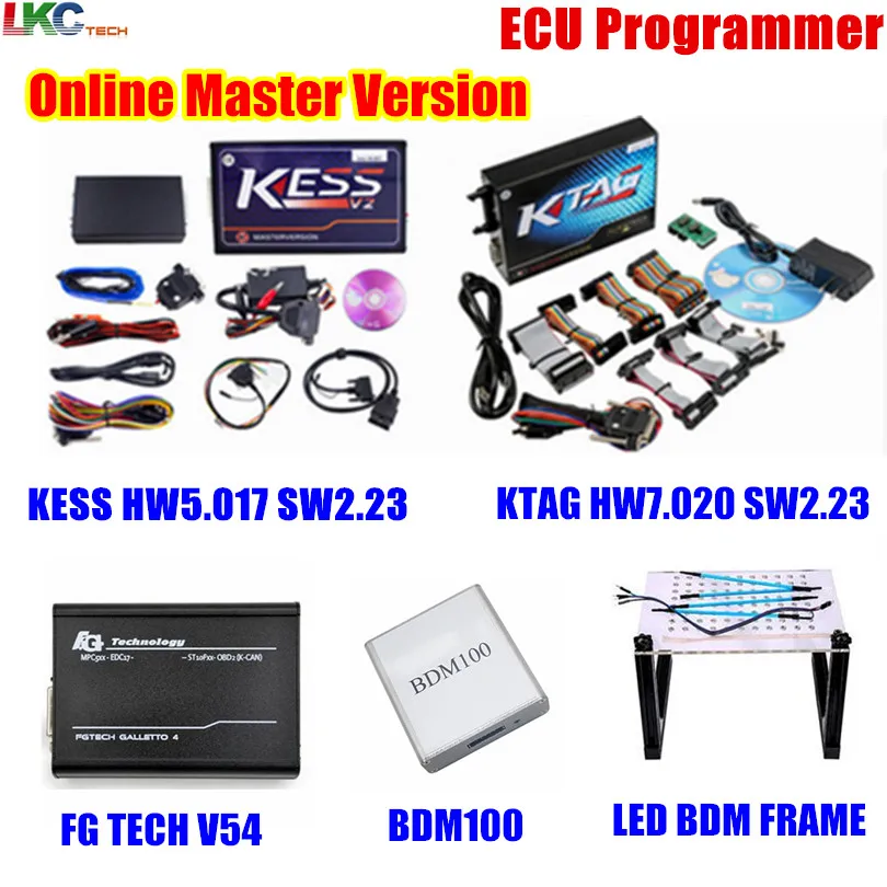 

Whole Sale! Online Version KESS V5.017 V2.23+KTAG V7.020 V2.23+FGTECH V54+BDM100+LED BDM FRAME OBD2 Manager ECU Chip Tuning Tool