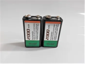 

2pcs/lot SHSEJA 2000mAh 9V rechargeable battery 9 volt Ni-MH battery for Microphone Free shipping