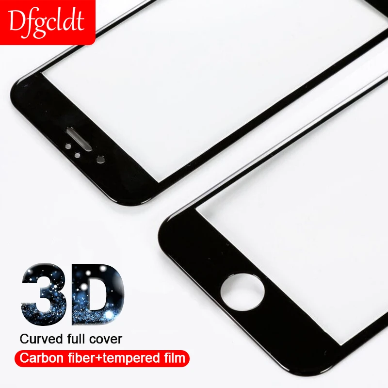 3D изогнутое углеродное волокно с мягкими краями закаленное стекло для iPhone X 8 7 6s