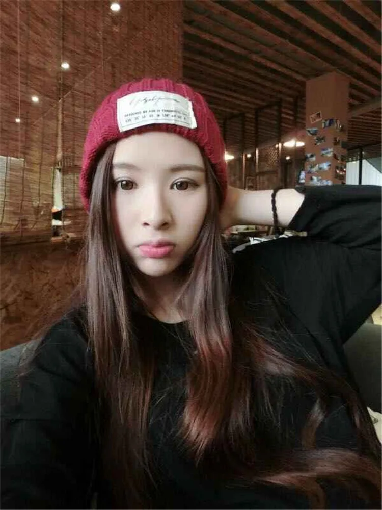 2018 Patch Wool Hat Autumn And Winter Warm Knit Student Hat Tide Men And Women Cold Cap Pullover Cap Pointed Hat ACI89 (10)