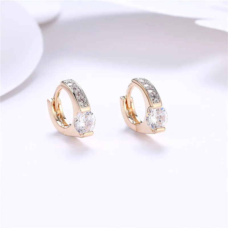 Zircon Gold Great Wall Pattern Clip Earring  (6)
