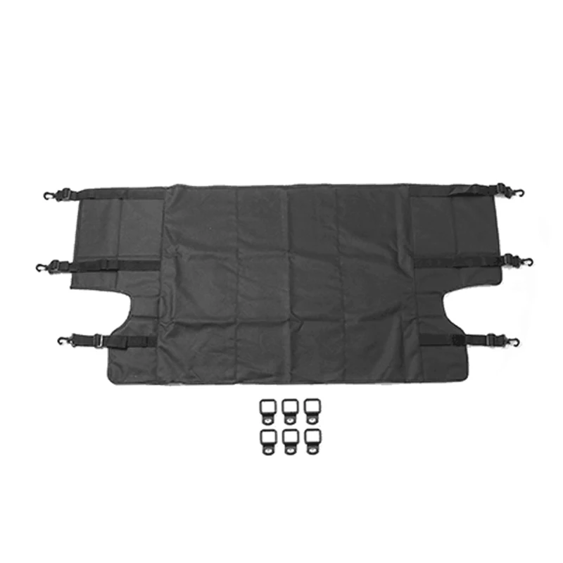 Ткань автомобиль задний багажник защитный лист для багажника Крышка Чемодан накладки от солнца для Jeep Wrangler JK 4 двери 2007 - Название цвета: all black