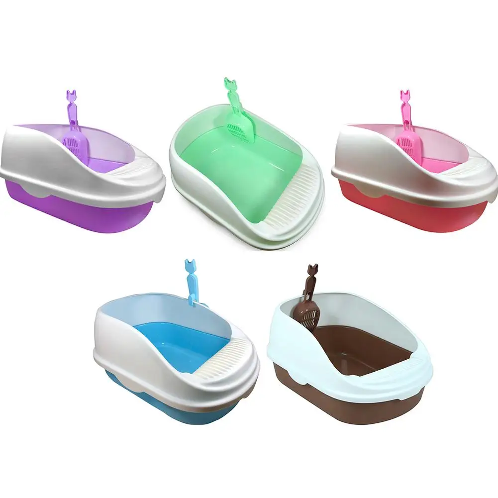 

Large Semi-closed Litter Box Environmentally Friendly ABS Pet Cat Toilet Cat Sandbox Non-toxic Non-irritating Durable