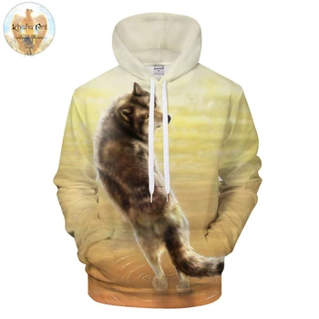 

Where it all began By KhaliaArt 3D WolfPrint Hoodies Women Casual Sweatshirt Hooded Tracksuit Brand Pullover Jacket Coat Drop Sh