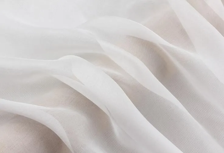 

Howmay silk chiffon fabric 4.5m/m 114cm 100% pure silk unbleached white PFD fabric for DIY handmade 10yards per bag