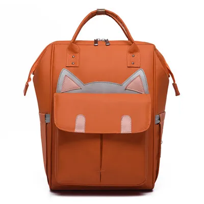 Милый рюкзак Mochila Bolso Mujer с кошачьими ушками, водонепроницаемый нейлоновый рюкзак большой емкости, детские сумки для мам, девочек-подростков, Школьный Рюкзак Для Путешествий - Цвет: brown