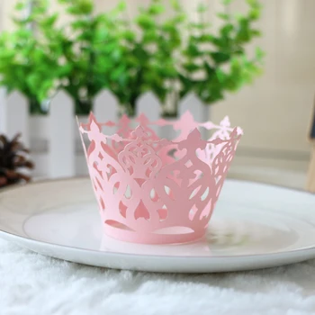 

Latest Design 50pcs/lot Laser Cut wedding party decoration cupcake wrapper DG-7 with free shipping