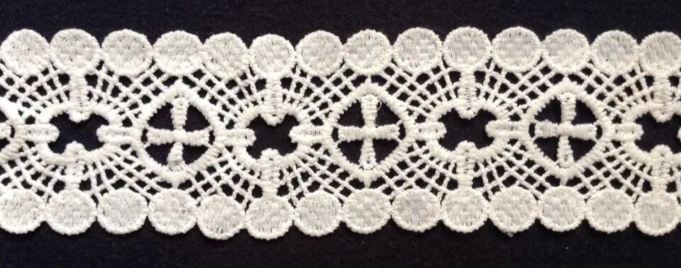 

6cm polyester water soluble exquisite embroidery geometry christian motif lace trim, XERY0608H