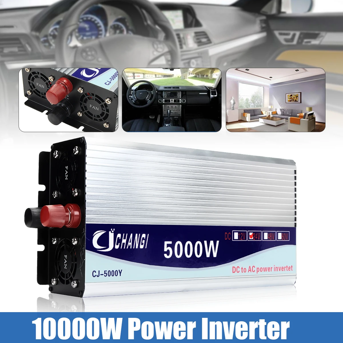 

Inverter 12V/24V/48V 220V 5000W 10000W P eak Modified Sine Wave Power Voltage transformer Inverter Converter + LCD display