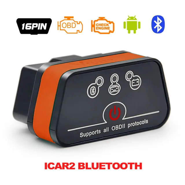 ELM327 Vgate iCar2 Wifi/Bluetooth OBD2 диагностический инструмент для IOS iPhone/Android/PC icar 2 Bluetooth wifi ELM 327 OBDII считыватель кодов - Цвет: Зеленый