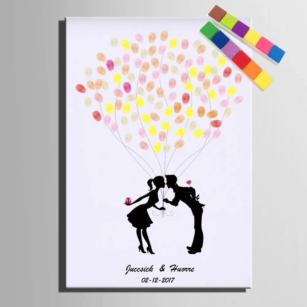 Personalized Fingerprint Wedding Guest Book Tree Alternatives Personalized Fingerprint Wedding Guest Book Tree Alternatives Diy Signature In Party Decorations From