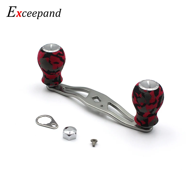 Exceepand Gunsmoke Color Handle Red Camo Knobs Fishing Reel Handle for Abu Garcia Daiwa Baitcasting Reel Grip