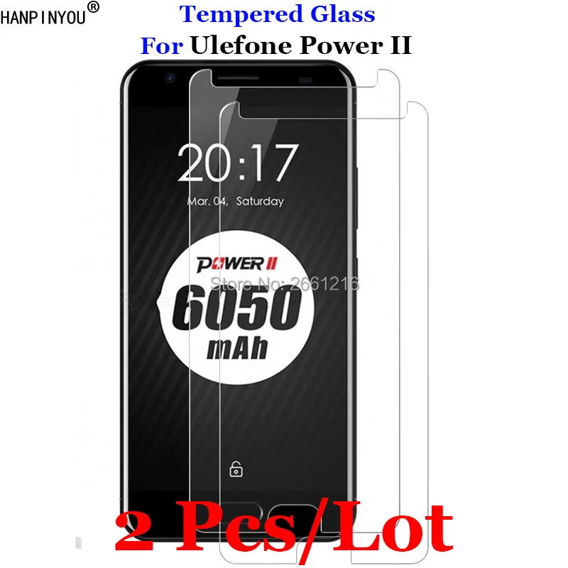

2 Pcs/Lot For Ulefone Power 2 Tempered Glass 9H 2.5D Premium Screen Protector Film For Ulefone Power 2 II 5.5"