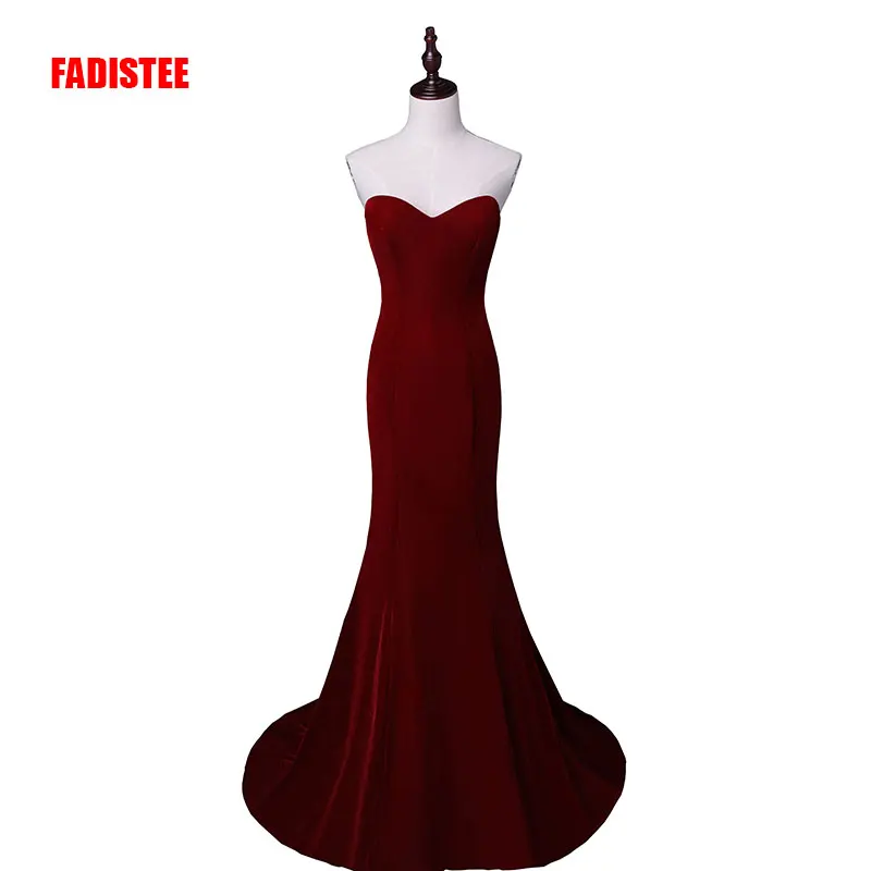 

FADISTEE New arrival sexy prom party dress evening mermaid dresses Vestido de Festa Zipper velour gown evening trumpet frock