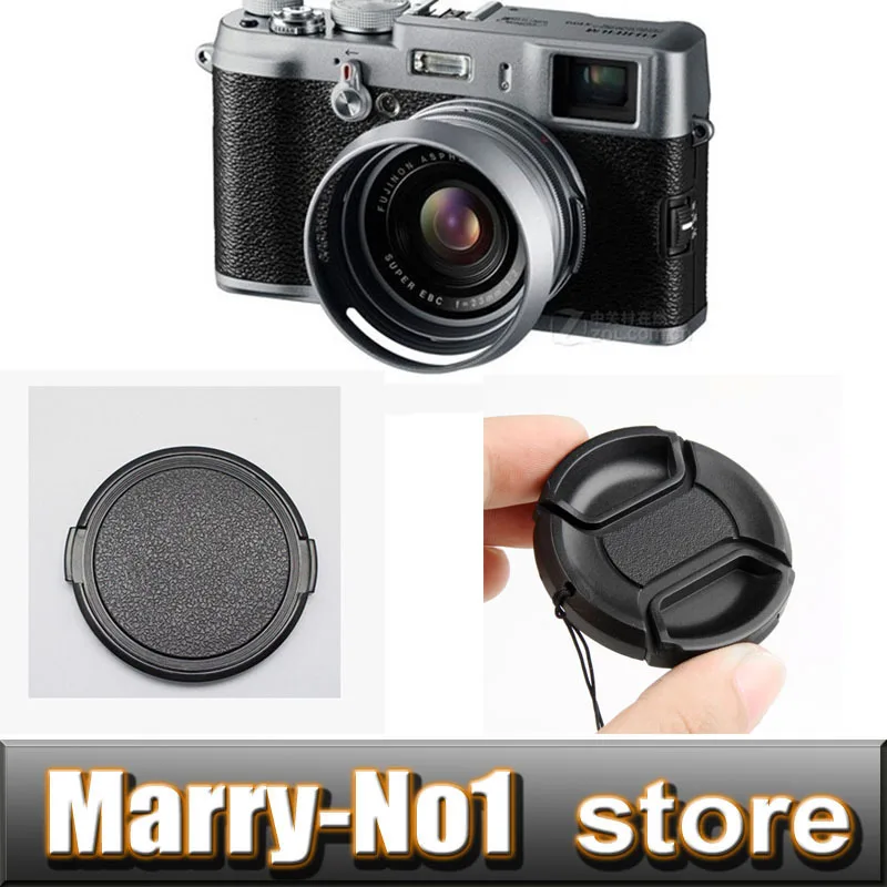 3 in 1 Silver LH X100 Lens Hood with Adapter Ring + 58mm Lens cap