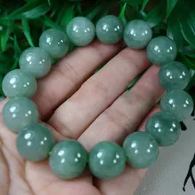 Сертифицированный натуральный сорт зеленый нефритовый жадеит жесткий браслет из бисера