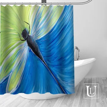 

dragonfly Shower curtain Multi size Shower curtain includes 12 Plastic Hooks Antibacterial Easy to Hang Shower curtain