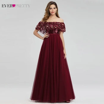 

Ever Pretty Saudi Arabia Evening Dresses Off Shoulder Ruffles Tassel Sequin Gowns Formal Dresses EP00819 Robe De Soiree Femme