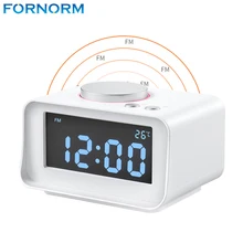 Fornorm США Plug FM радио с двойной будильник AUX Функция USB порт зарядное устройство аудио плеер радио портативный черный белый опционально