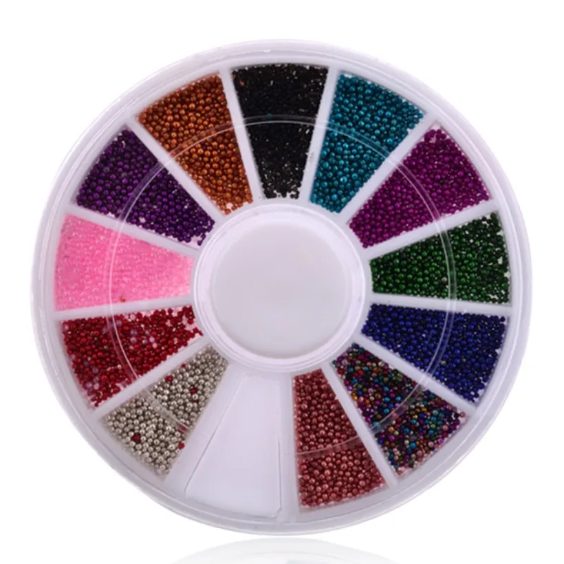 Caviar Ball Beads 3D Nail Art Tips Stickers Decorations Crystal Glitter