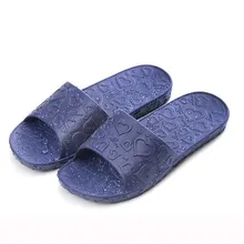 Men’s Indoor Bathroom Bedroom Slippers Man Antiskid Love Print Flat Bath Slip Slippers Indoor & Outdoor Slippers Shoes Mens 2016