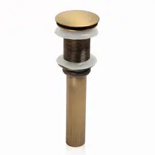 Antique Brass Bathroom Lavatory Sink Pop Up Drain Brass Vanity Vessel Sink Drain Without Overflow KD822 drains bathroom parts brass black lavatory vessel vanity sink pop up drain stopper with overflow faucet accessories hj 0618h