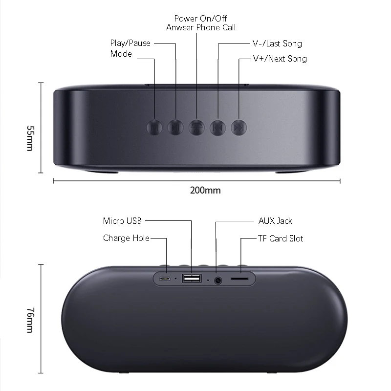 Новинка 6D стерео звук портативный Bluetooth динамик 10 Вт беспроводной громкоговоритель открытый динамик Поддержка TF карты/usb накопитель/AUX