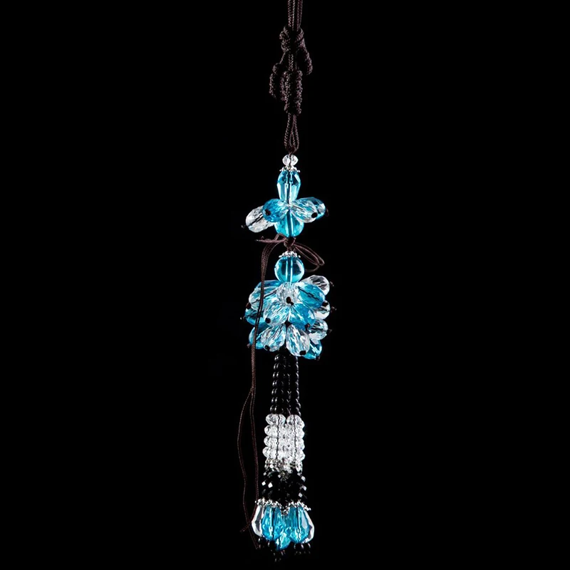 Car Pendant Crystal Loose Beads Ornaments Tassel Shining Rhinestone