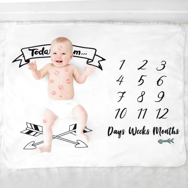Детское одеяло для новорожденных пеленать белье для коляски обёрточная бумага фото задний план ежемесячный рост номер реквизит наряды