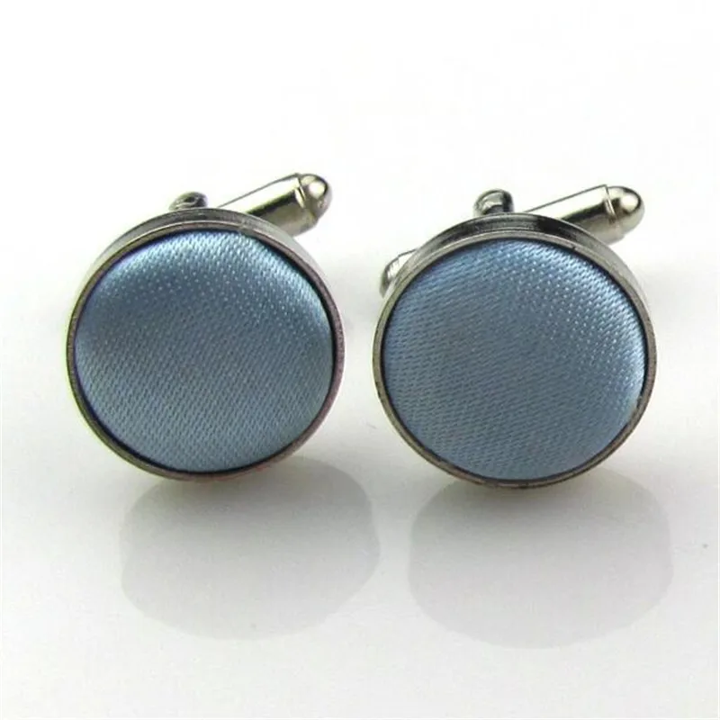 1Pair Mens Dress Round Cloth Cufflinks For Busines Shirt Wedding Party