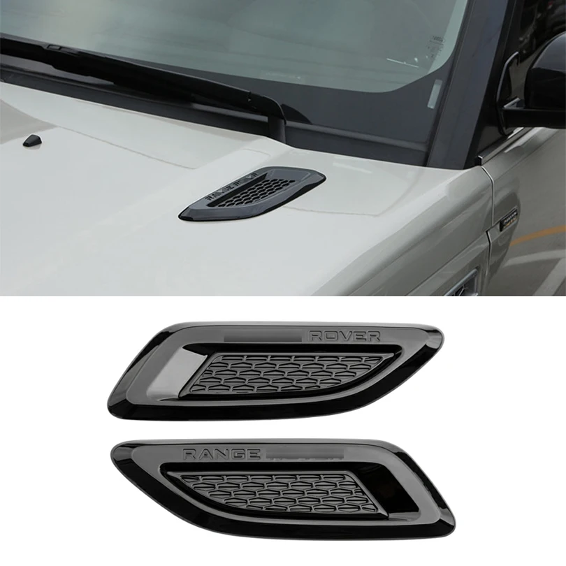 

2Pcs For Land Rover Discovery Sport LR4 Freelander 2 For Range Rover Evoque Vogue Car Hood Air Vent Outlet Wing Trim Stickers