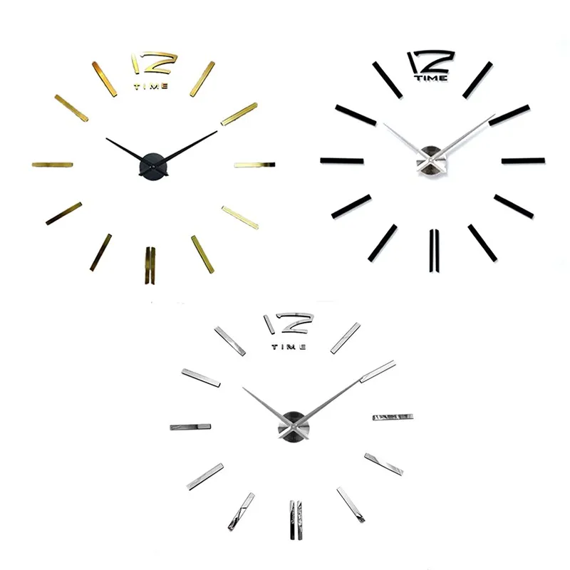 Новое поступление 3D домашний декор кварцевые DIY настенные часы horloge часы для гостиной металлические акриловые зеркальные украшения