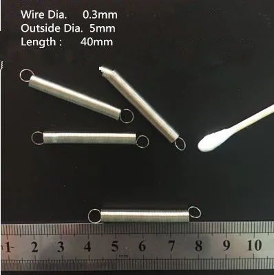 10 шт./лот 304 натяжение пружины из нержавеющей стали с крюком пружина проволоки диаметром. 0,3 внешний диаметр. 2,8-5 мм Длина 8-50 мм