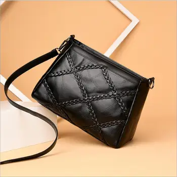 

2018 Fashion Small PU Flap Bag Crossbody Bag Women Luxury Quilted Plaid Shoulder Handbags Famous Brand Design Lady Messenger Bag