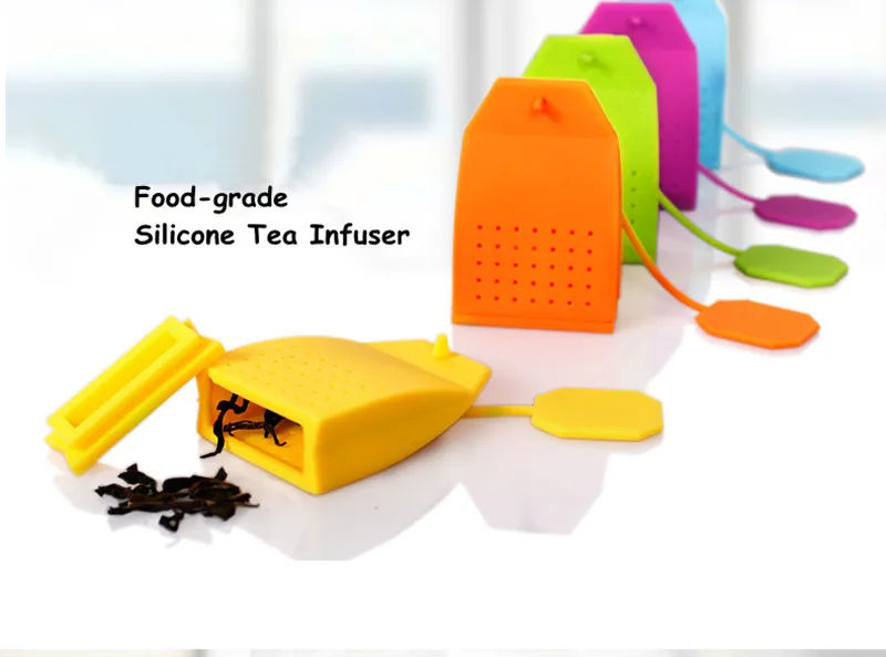 INMYLIFE 10 шт./партия пищевого класса Силиконовые чайные пакетики цветные красочные чайное ситечко травяной чай для заварки Ароматизированный Чай фильтр инструменты случайных цветов