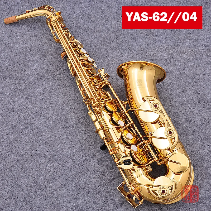 

Japan Brand Saxophone Alto YAS-62//04 Eb Lacquer gold Professional Super Play Alto Sax Musical instrument Mouthpiece With Case