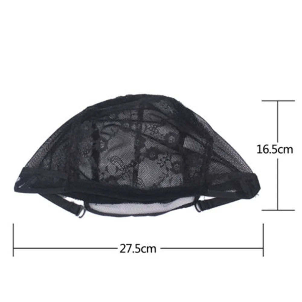 Lace black Wig Cap Hair Net For Making Wigs Hair adjustable Straps Stretch Weaving Mesh Ladies Elastic hairnets Full size Lace black Wig Cap Hair Net For Making Wigs Hair adjustable Straps Stretch Weaving Mesh Ladies Elastic hairnets Full size